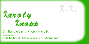 karoly knopp business card