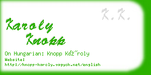 karoly knopp business card